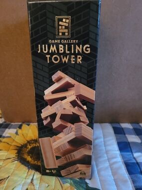Gallery Jumbling Tower - Black Box with Natural Wood Blocks